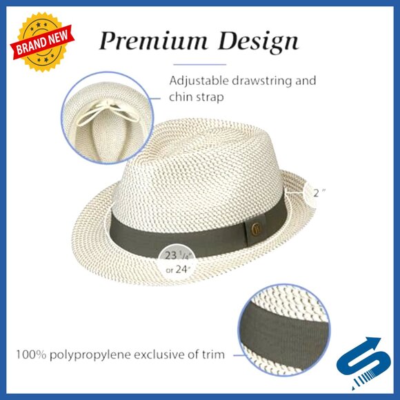 Adjustable Trilby Fedora Sun Hat, Travel-Friendly, Easy Care, Unisex main image 6